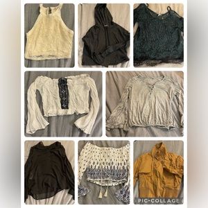 Moving Sale- random brands- Hollister, Charlotte Russe, others. Size XS/Sm/M